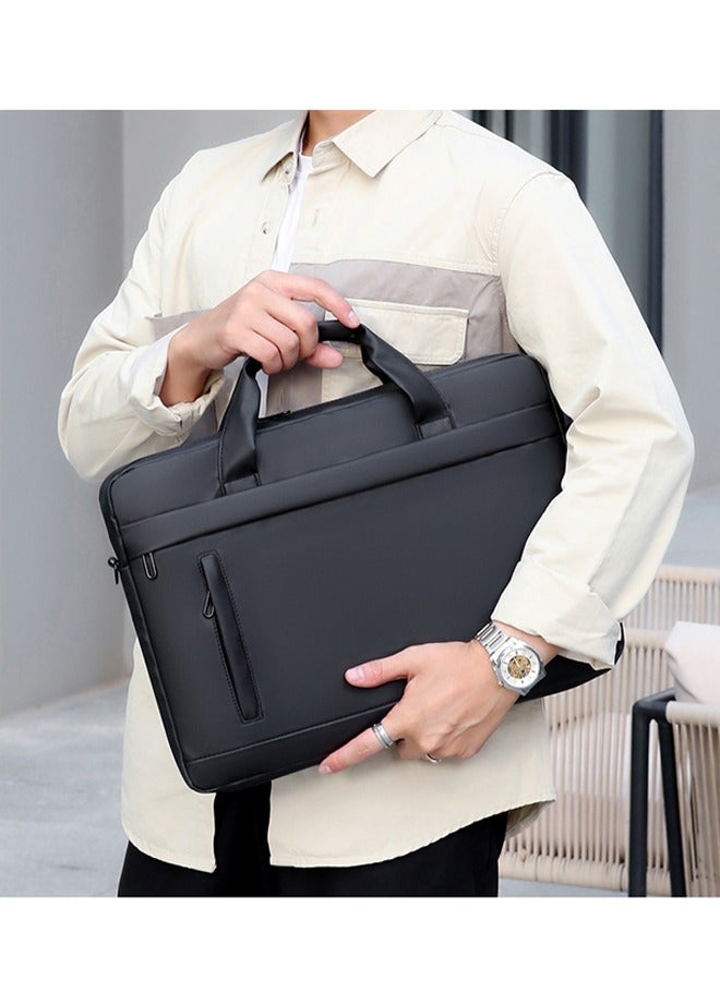 AVHUGOO Waterproof Laptop Bag 15.6 Inch - Large Capacity Minimalist Messenger Shoulder Bag & Tote, Business Travel Briefcase with Built-in Sleeve Compartment for MacBook, Notebook, Office Work Essentials (Black)  - Image 3