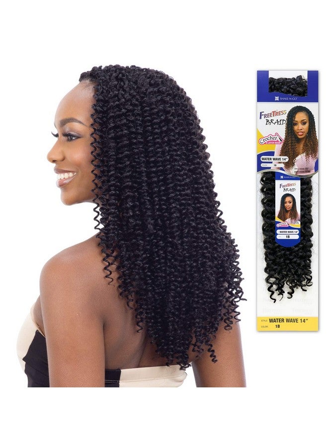 FreeTress Braids Freetress Synthetic Bulk Crochet Braid Water Wave 14 (1B Off Black) - Image 4