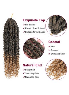 NAYOO Passion Twist Hair 8 Packs 14 Inch Passion Twist Crochet Hair For Women Crochet Pretwisted Curly Hair Passion Twists Synthetic Braiding Hair Extensions (14 Inch 8 Packs T27)  - Image 4