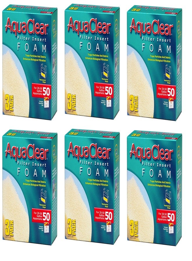 (6 Pack) Aquaclear 50 Foam Inserts (3 Inserts per Pack / 18 Total Inserts)