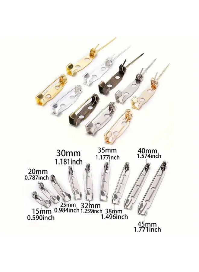 Gun Black 40mm Safety Pins with Holes 50pcs Pack Handmade DIY Brooch Accessories - Image 5