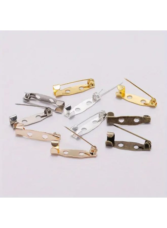 Gun Black 40mm Safety Pins with Holes 50pcs Pack Handmade DIY Brooch Accessories - Image 2