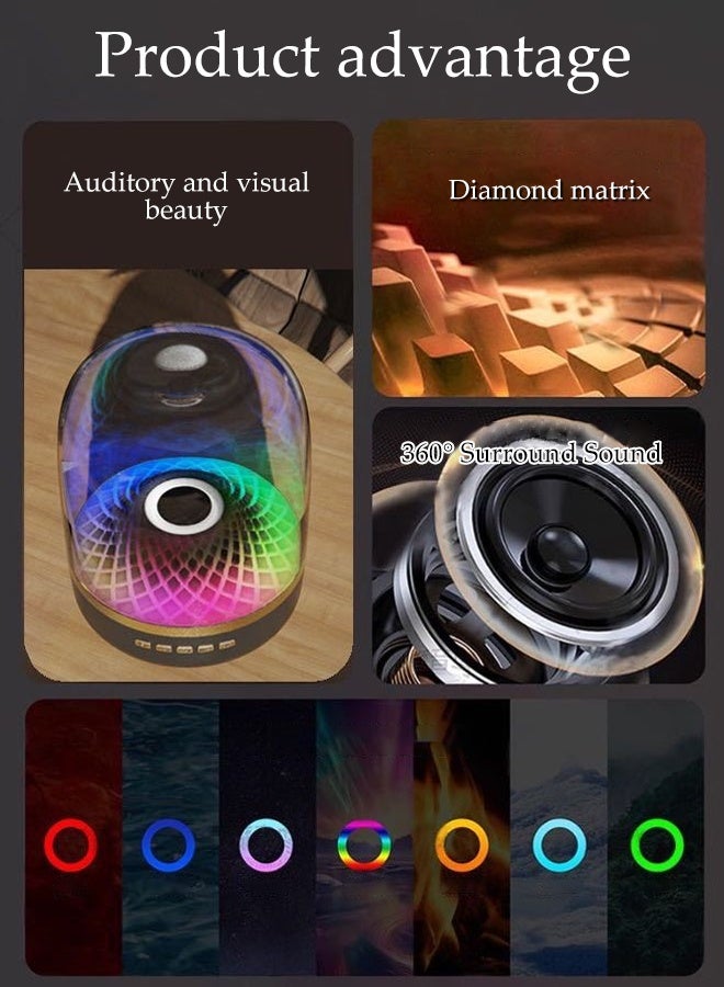 DUNISO Mini Portable Bluetooth Speaker Rechargeable Wireless Speaker with 7 Diamond-Effect Lighting Themes Superior Sound Performance Bluetooth Home Speaker for Travel, Sport, Party, Biking - Image 5