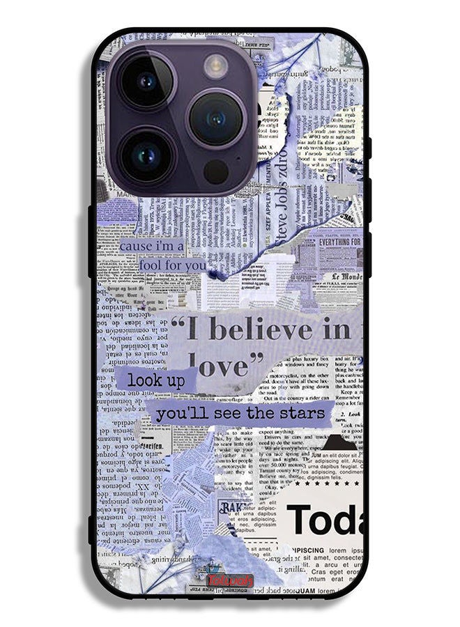 Tolwak Apple iPhone 14 Pro Protective Case Newspaper Pieces - Image 2