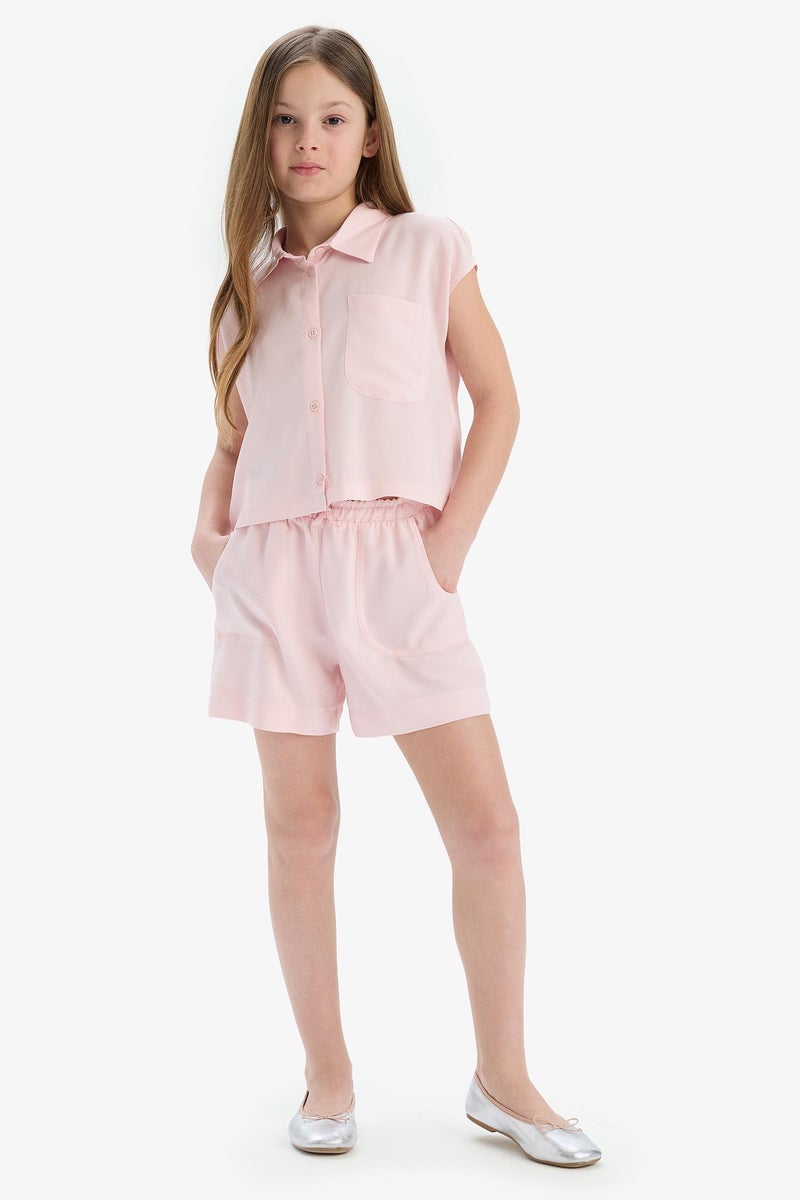 DeFacto Pink Girl Girl Elastic Waist Viscose Shorts Casual - Image 3