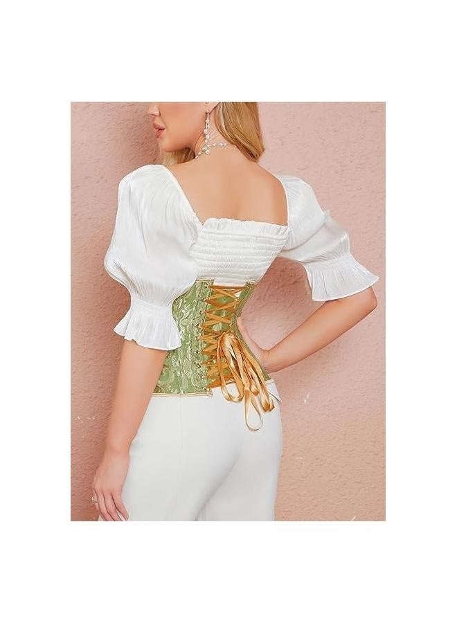 Corset Womens Brocade Underbust Boned Corsets Bustier Waist Trainer XXL  - Image 3