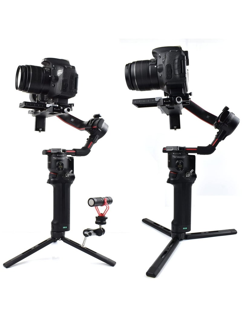 SYOSI Metal Mini Tripod Aluminum Desktop Tabletop Flexible Stand Compact Tripod with Adjustable Length and Nonslip Rubber Pads for Smooth Q/4 Crane Plus/2 Osmo Mobile  - Image 3