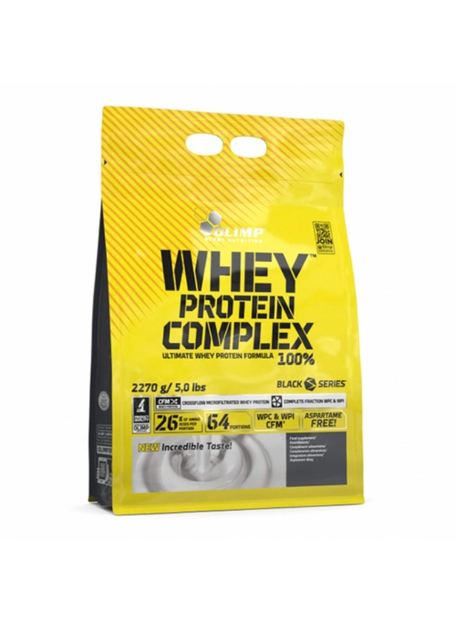 Olimp Whey Protein Complex 100% Black Series Cookies & Cream 5LBS – 26g Protein per Serving, Whey Isolate & Concentrate Blend, Low Sugar, Smooth Mix Protein Powder, Aspartame Free!