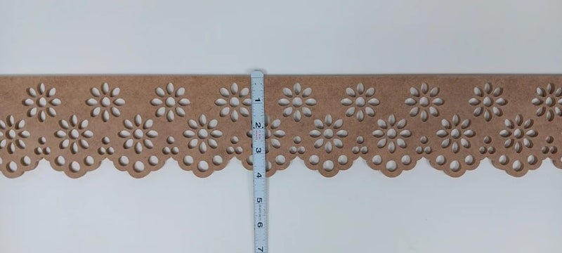 Haoser 2 Pcs MDF Scallop Trim Molding – Eyes Pattern Design, 56x6 CM Each – Unfinished Wood Border for DIY Wall Art, Furniture, Decor, Craft Projects – MDF Trim for Home Makeover and Upcycling (Design-19) - Image 3