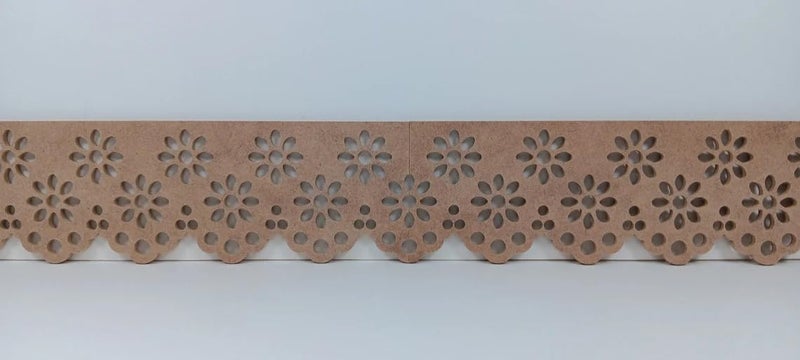 Haoser 2 Pcs MDF Scallop Trim Molding – Eyes Pattern Design, 56x6 CM Each – Unfinished Wood Border for DIY Wall Art, Furniture, Decor, Craft Projects – MDF Trim for Home Makeover and Upcycling (Design-19) - Image 2
