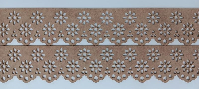 Haoser 2 Pcs MDF Scallop Trim Molding – Eyes Pattern Design, 56x6 CM Each – Unfinished Wood Border for DIY Wall Art, Furniture, Decor, Craft Projects – MDF Trim for Home Makeover and Upcycling (Design-19) - Image 5