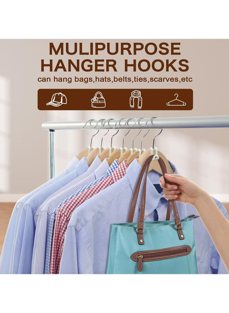 أوزيغالور 60 عبوة موصلات شماعات خزانة ملابس للخدمة الشاقة - مشابك تمديد مخملية عاجية لتوفير المساحة - Image 2