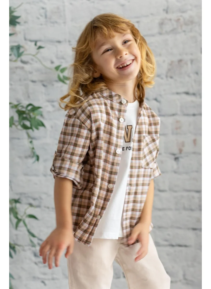 زيلاند Boy's Checkered Judge Collar Shirt