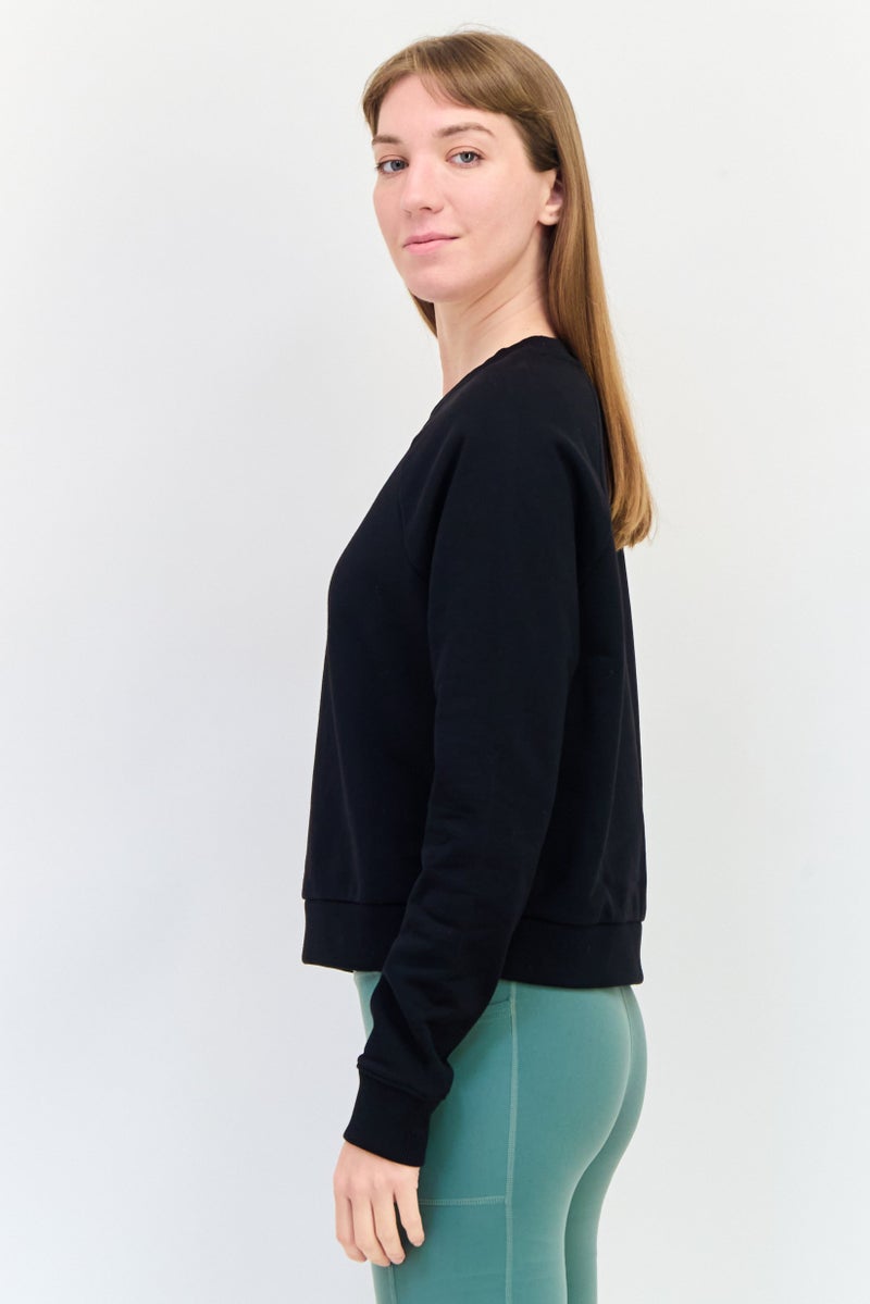 VANS Women Crew Neck Graphic Printed Sweatshirt, Black - Image 2