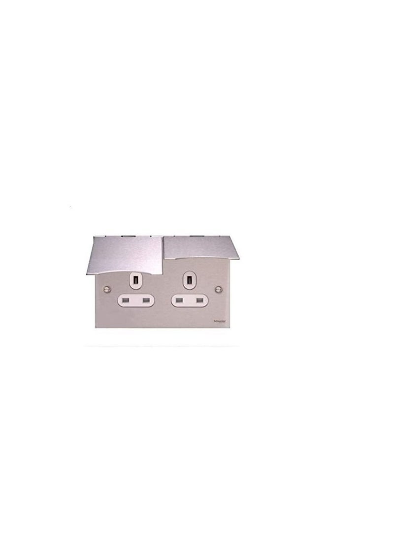 Schneider Electric Schneider Electric GU3252WSS Flat Plate 13A Ultimate Twin Floor Socket (88 x 148mm)  - Image 2