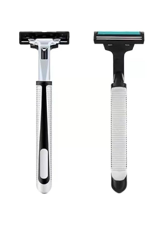 37 PCS Men Razors,Disposable Razors,Razor Blades,Mens Rrazors,Shavers for Men Razor,Mens Razor Includes 1 Handles and 37 Replaceable Razor Head，with Lubricating Strip and Long Non-Slip Rubber Handle