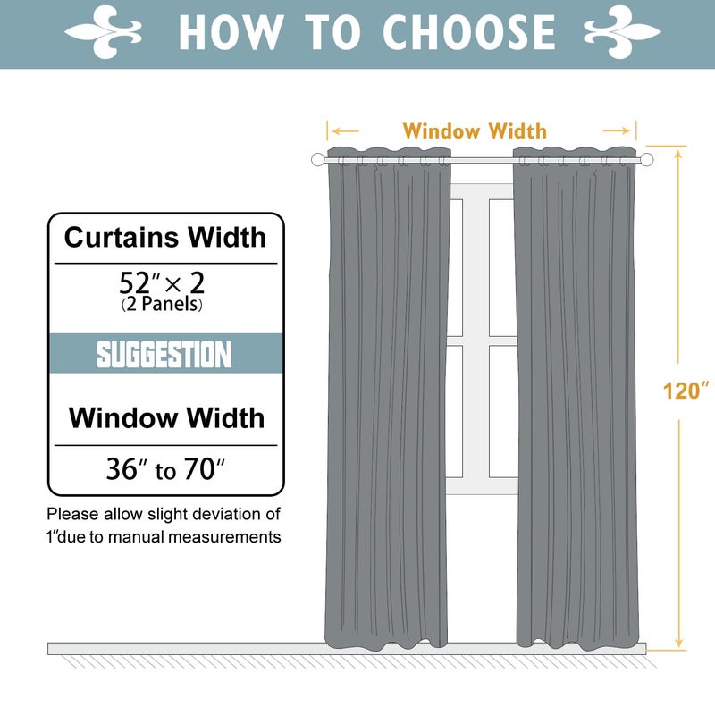 ChrisDowa Blackout Curtains 102 Inches Long 2 Panels Set for Living Room  Grommet Thermal Insulated Room Darkening Curtains for Bedroom (Dark Grey  52 x 102 Inch) - Image 5