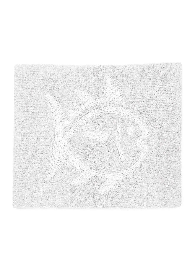 Martex Southern Tide 7133382 Skipjack Cotton Reversible Absorbent 20-inch x 32-inch Bathroom Bath Rug, White
