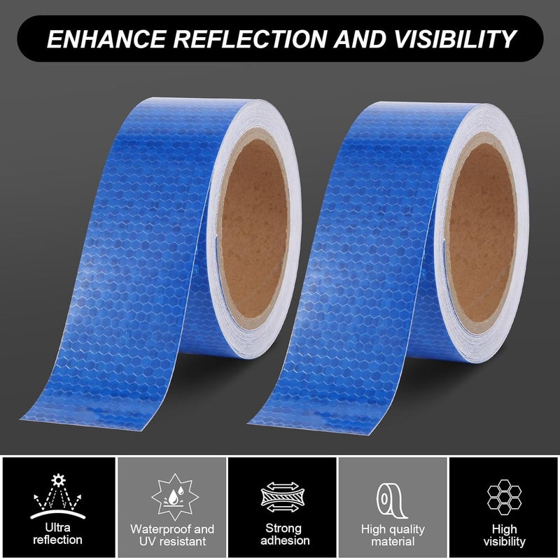 D-Fix ® High Intensity Radium Reflective Tape - 5 Meters in Length - 48mm / 2" Width - 1 Roll Per Pack - Car Bike and commercial vehicles Conspicuity reflective warning Tape Reflective tape (Blue) - Image 5