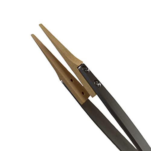 BUZZUFY Boley grain tongs with wooden tips tweezer Form F for sensitive watch movement components 5 inches (130mm) watchmaker tool - Image 2