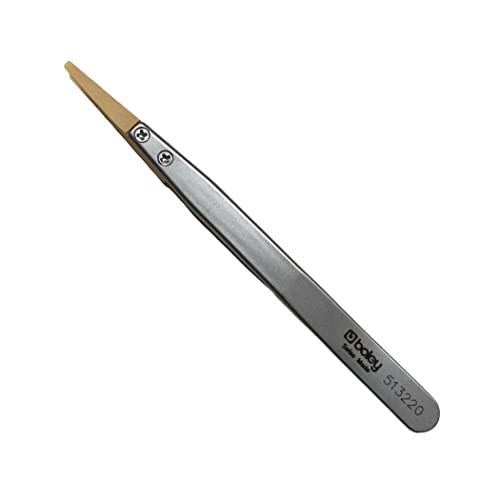 BUZZUFY Boley grain tongs with wooden tips tweezer Form F for sensitive watch movement components 5 inches (130mm) watchmaker tool - Image 4