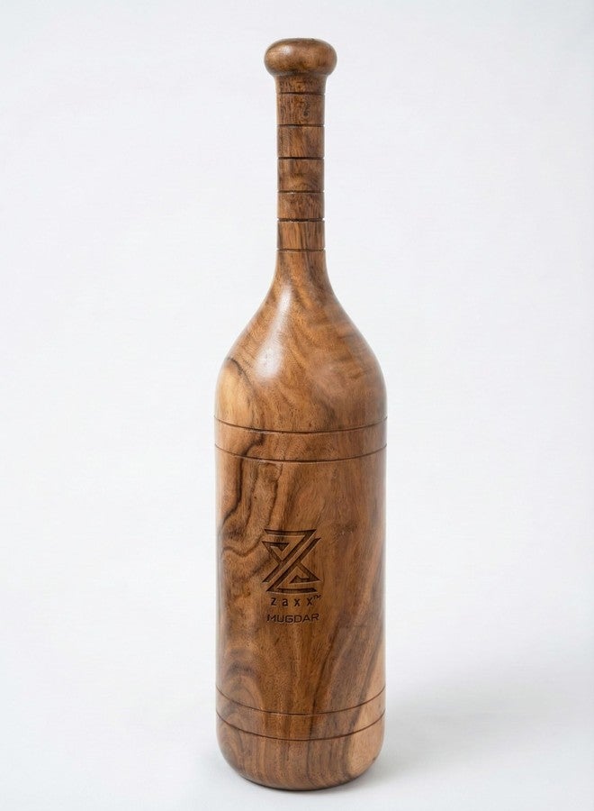 zaxx Bottle Styled Tali Sheesham Wood Indian Clubs/Mugdar/Meel/Clubbell/Karla Kattai Weight 2KG (Pack of 2) - Image 2