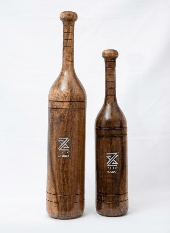 zaxx Bottle Styled Tali Sheesham Wood Indian Clubs/Mugdar/Meel/Clubbell/Karla Kattai Weight 2KG (Pack of 2) - Image 5