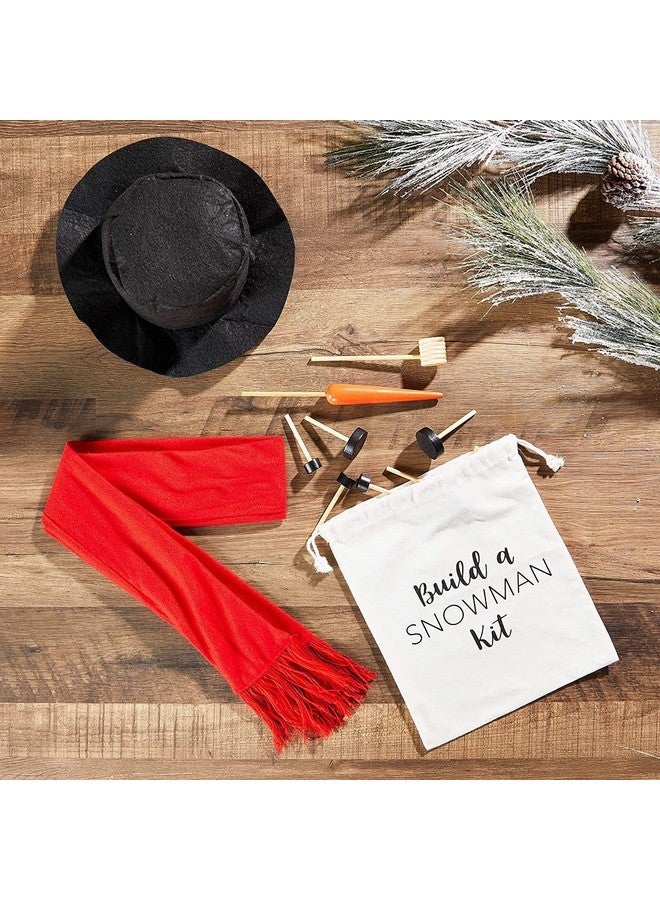 Blue Panda Build Your Own Snowman Making Kit For Kids With Bag, Hat, Scarf, Nose, Pipe, Eyes, Buttons For Outdoor Winter Toys - Image 3
