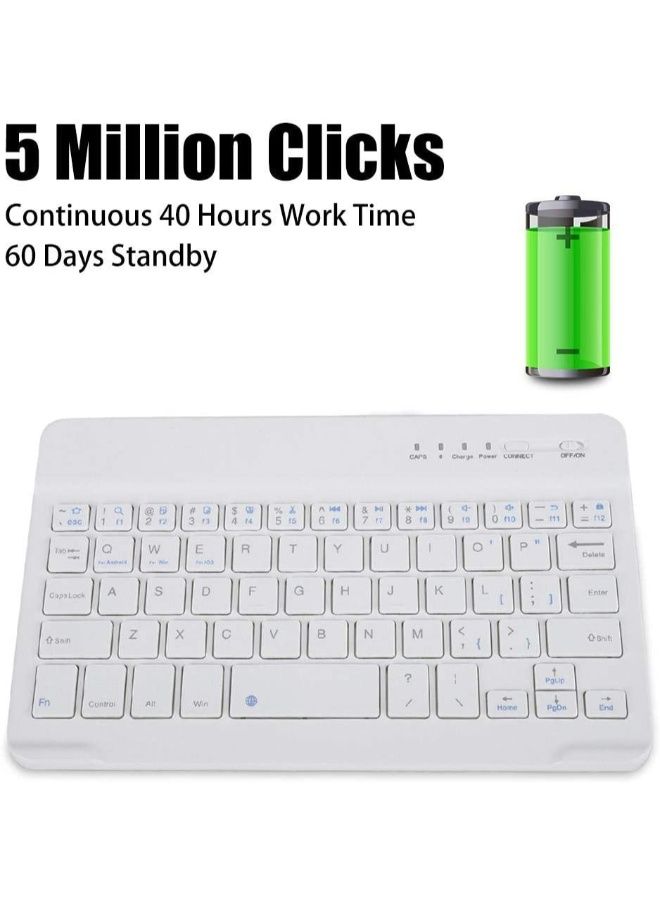 NIBEMINENT Ultra Slim Bluetooth Keyboard White - Image 5