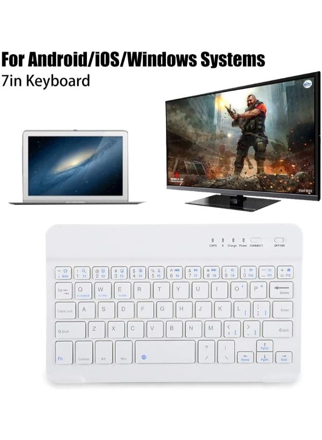 NIBEMINENT Ultra Slim Bluetooth Keyboard White - Image 4