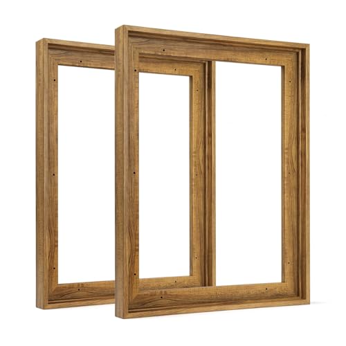 FOLKOR Floating Frame for 11x14 Canvas Painting 0608 Deep 2 Pack Floater Frame for Canvas Prints 11 by 14 Art frame for Gallery Wall Living Room Bedroom Decor Dark Brown