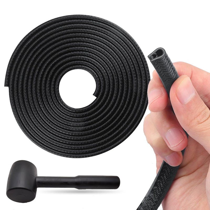 حراس حواف أبواب السيارات سوداء 328 قدم 10 متر واقي حواف أبواب السيارات مطاطي على شكل حرف U يناسب جميع السيارات بما في ذلك جيب وشاحنات الطرق الوعرة وسيارات الدفع الرباعي