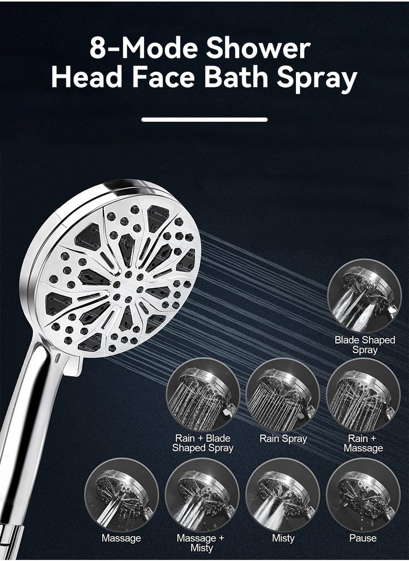 LEOKOR Filtered Shower Head Handheld 10 Modes Spray Combo High Pressure Detachable Water Softener Showerhead  - Image 4