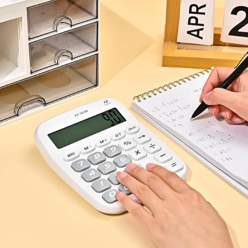 SOLDTRUE Multi-Function Calculator with 12-Digit Large LCD Display – Desktop Basic Calculator KK-3825B | Big Easy-Press Buttons, Anti-Slip Pads | White for Office, School & Home (White) - Image 2