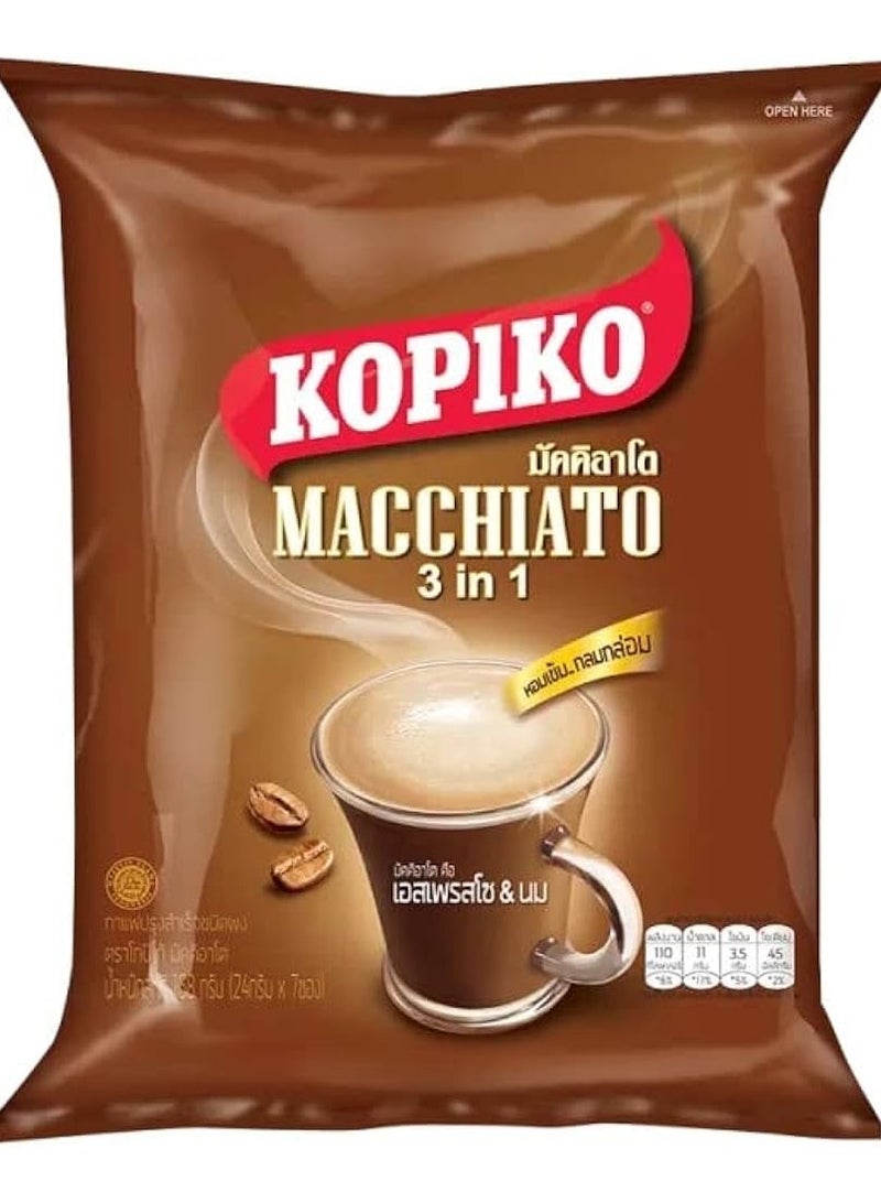 Kopiko Macchiato 3-in-1 Instant Coffee - 336g (24 Sachets) | Creamy Espresso-Style Blend | Rich & Smooth Coffee Mix - Image 1