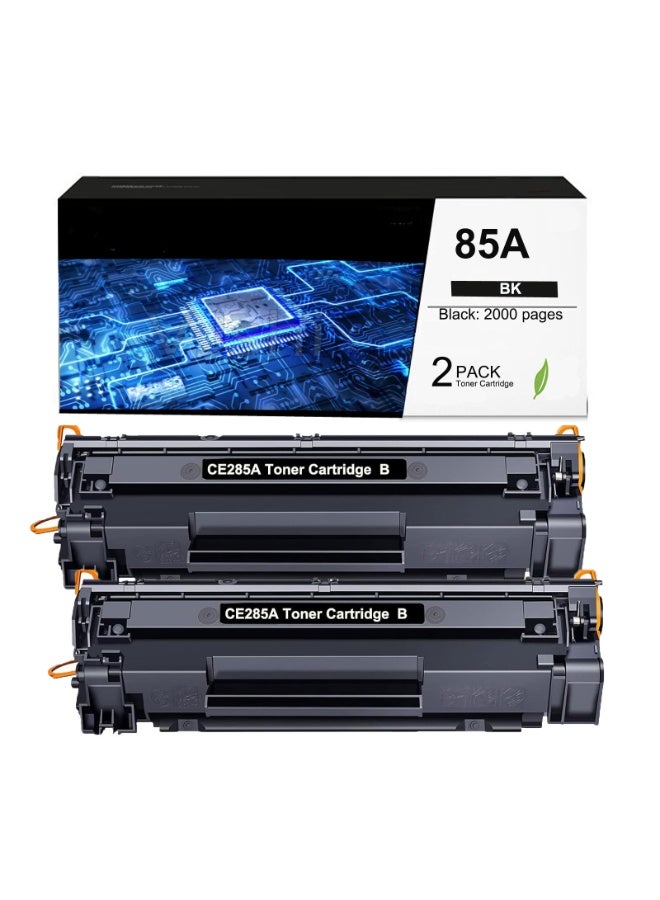 استبدال خراطيش الحبر المتوافقة مع CE285A ل CE285A 85A ل Laserjet Pro P1102W P1102 M1132MFP M1217NFW M1212NF M1132 P1100 M1136 M1210 M1212 M1213NF (2 أسود) - Image 1