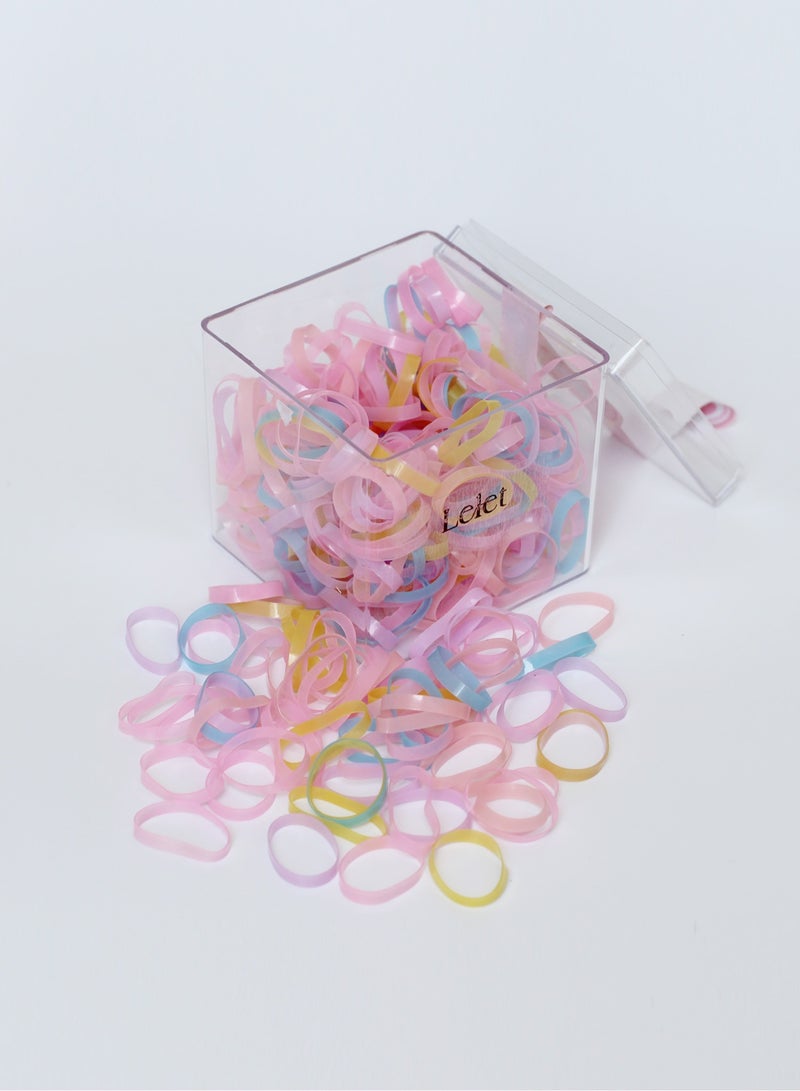 Lelet 600 Pcs Multi-Color Mini Elastic Hair Ties – Soft Rubber Bands for Baby Girls & Kids | No Pull Ponytail Holders | Gentle, Durable Polybands with Compact Storage Box | Hair Accessories for Toddlers - Image 1