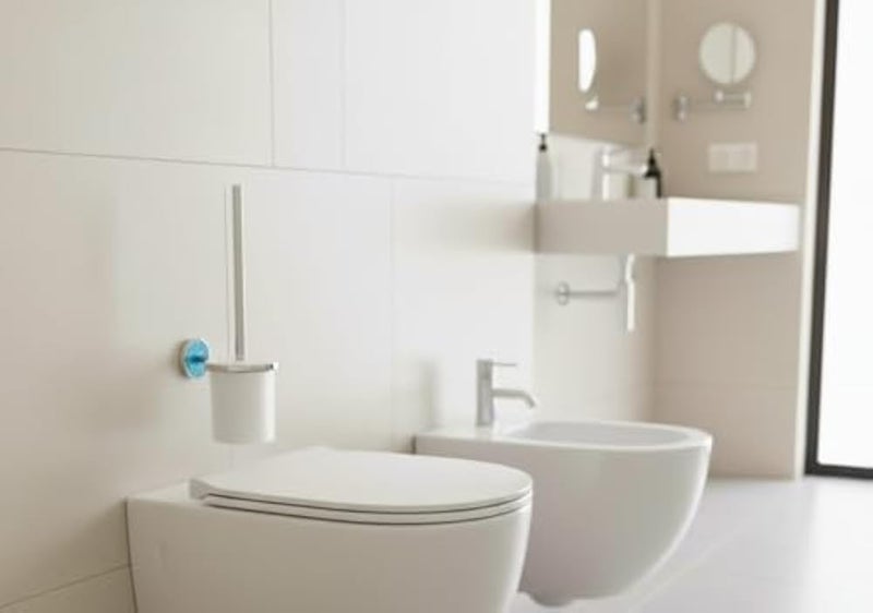 Siag Silver and Mosaic Blue Toilet Brush Holder for Vibrant Bathroom Sophistication - Image 1