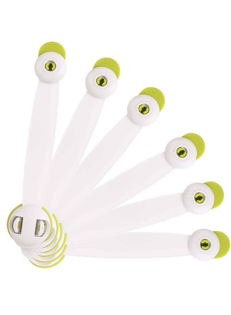 Excefore Child Safety Cupboard Locks, 6 Pcs Baby Proof Locks No Screws Child Locks with 3M Adhesive Stick On Cabinets, Children Proof Latches for Kitchen, Door, Drawer, Closet, Refrigerator, Green - Image 1