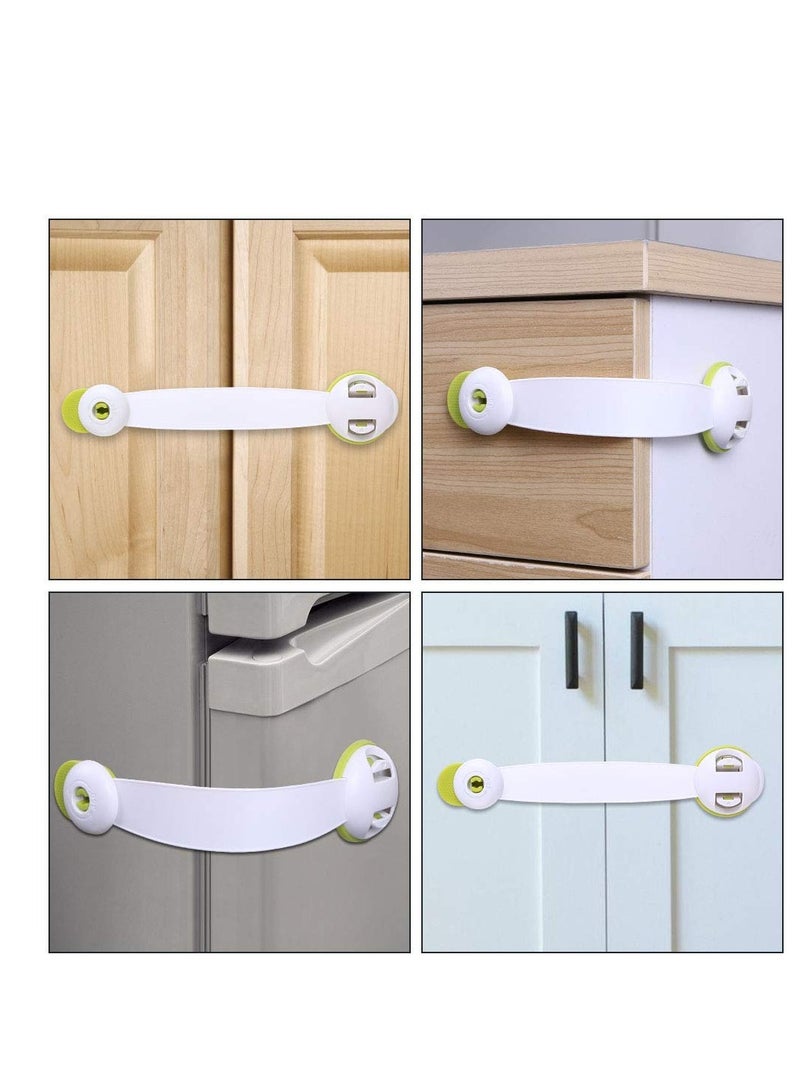 Excefore Child Safety Cupboard Locks, 6 Pcs Baby Proof Locks No Screws Child Locks with 3M Adhesive Stick On Cabinets, Children Proof Latches for Kitchen, Door, Drawer, Closet, Refrigerator, Green - Image 4