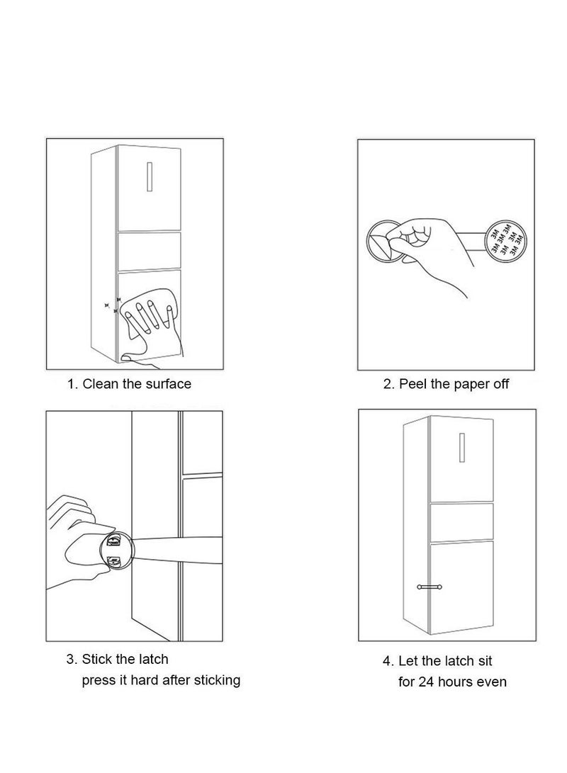 Excefore Child Safety Cupboard Locks, 6 Pcs Baby Proof Locks No Screws Child Locks with 3M Adhesive Stick On Cabinets, Children Proof Latches for Kitchen, Door, Drawer, Closet, Refrigerator, Green - Image 5