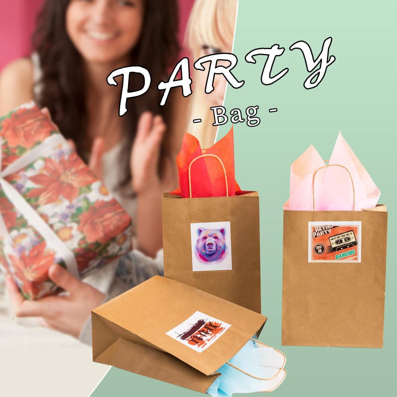 RACETOP Brown Paper Bags with Handles Bulk 100Pcs 8x4.5x10.8 Inch Gift Bags Bulk, Brown Kraft Paper Bags for Retail, Party, Shopping, Favor - Image 5