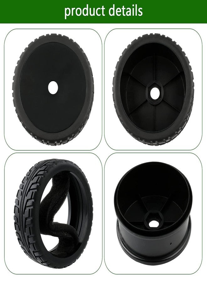 Rchobbytop 4pcs 17mm Hex Hard Disc Wheels and Tires with Lock Nuts for 1/8 Scale On Road Racing Buggy Kyosho Traxxas HPI HSP AE Losi TLR Tekno Serpent Xray Team C T8E T8TE etc, Black - Image 4