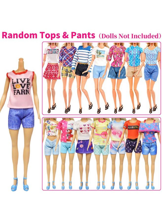 Ecore Fun 30 PCS Doll Clothes and Accessories 5 Fashion Clothes Sets 5 Fashion Skirts 10 Mini Dresses 10 Shoes Fashion Casual Outfits Set Perfect for 11.5 inch Dolls - Image 5