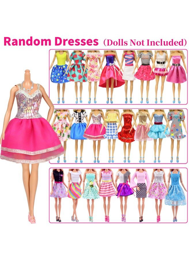 Ecore Fun 30 PCS Doll Clothes and Accessories 5 Fashion Clothes Sets 5 Fashion Skirts 10 Mini Dresses 10 Shoes Fashion Casual Outfits Set Perfect for 11.5 inch Dolls - Image 2