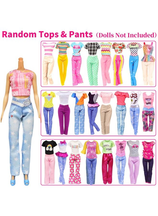 Ecore Fun 30 PCS Doll Clothes and Accessories 5 Fashion Clothes Sets 5 Fashion Skirts 10 Mini Dresses 10 Shoes Fashion Casual Outfits Set Perfect for 11.5 inch Dolls - Image 4