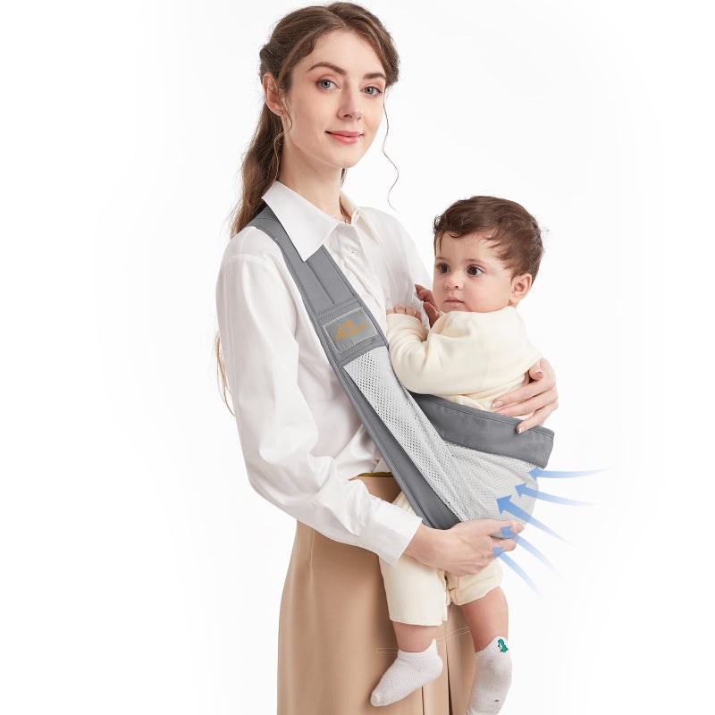 Mumgaroo Baby Sling, Summer Adjustable Baby Carrier, Breathable Baby Sling Carrier with Comfortable Shoulder Straps for Newborn, Infant, Toddler, 0-36 Months - Image 1