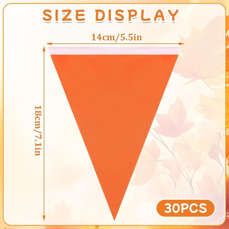 MARFOREVER Fall Pennant Banner, 30Pcs Fabric Thanksgiving Triangle Flags Bunting Garland Fall Theme Colors Hanging Decorations for Autumn Harvest Garden Wedding Baby Shower Party Supplies - Image 5