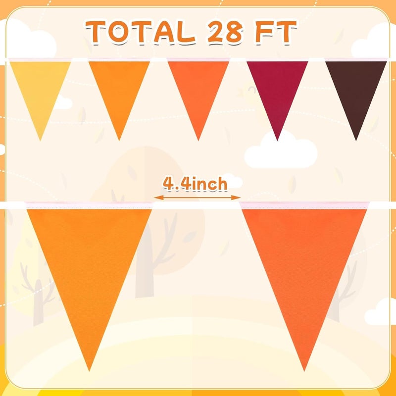 MARFOREVER Fall Pennant Banner, 30Pcs Fabric Thanksgiving Triangle Flags Bunting Garland Fall Theme Colors Hanging Decorations for Autumn Harvest Garden Wedding Baby Shower Party Supplies - Image 4