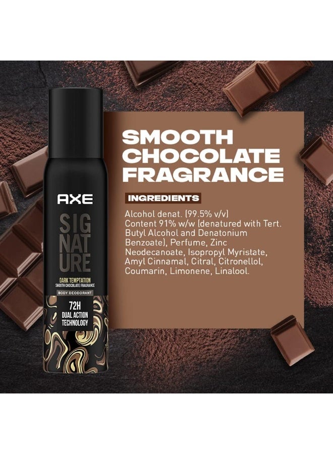 أكس مزيل عرق للجسم من أكس سيجنتشر دارك تمبتيشن، بخاخ طويل الأمد، بدون غازات، للرجال، 122 مل - Image 3